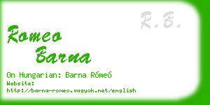 romeo barna business card