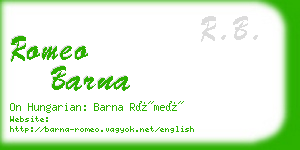 romeo barna business card